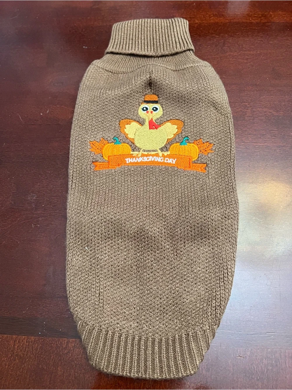HOTUMN Thanksgiving Day Dog Sweater - Brown